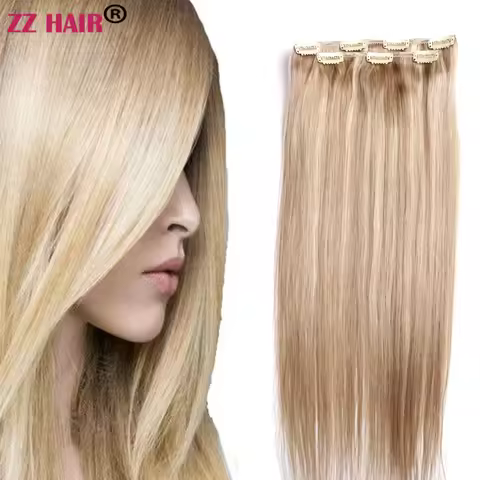 ZZHAIR 100% Brazilian Human Remy Hair Extensions 16"-24" Clips-in 2pcs Set 70g-100g Two Pieces 1x20c