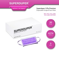 Superduper Purple Premium 3-Ply Disposable Surgical  Face Masks (30pcs)「LIMITED EDITION」