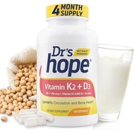 Vitamin K2 (MK-7) 100 mcg & Vitamin D3 125 mg (5000 IU) Supplement - Advanced Bone & Immune Support 