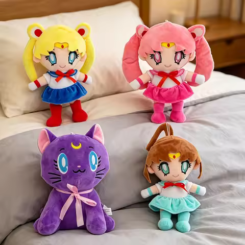 Hot Anime Sailor Moon Plush Toys Tsukino Usagi Kaiou Michi Stuffed Girlish Room Decor Stuffed Kawaii