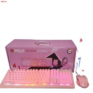 Original Inplay STX540 Mouse and Headset Combo Gaming Keyboard[black/white/pink
