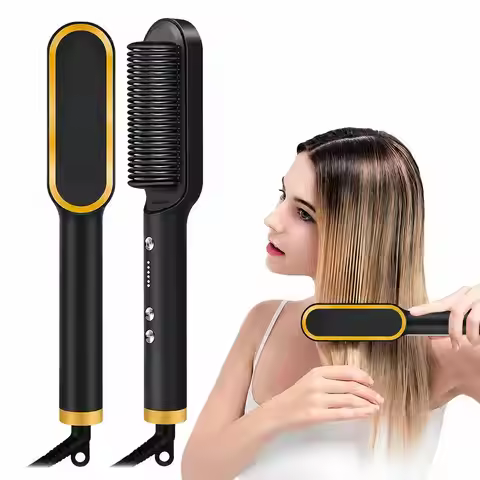 Electric Hair Straightener Brush Professional Fashion Fast Heating Ceramic Hair Straightener