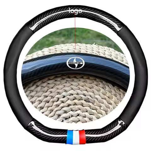 Car Steering Cover Wheel Booster Cover Carbon Fiber Texture Leather for Toyota Scion FR-S IA IM IQ T