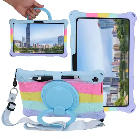 Soft Silicon Kids Case for Alldocube iPlay50 10.4 inch Tablet Cover 360 Rotating Stand Protective Sh