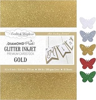 Cardstock Warehouse Diamond Print Gold Glitter No-shed Inkjet Printable Premium Cardstock - 8.5 x 11