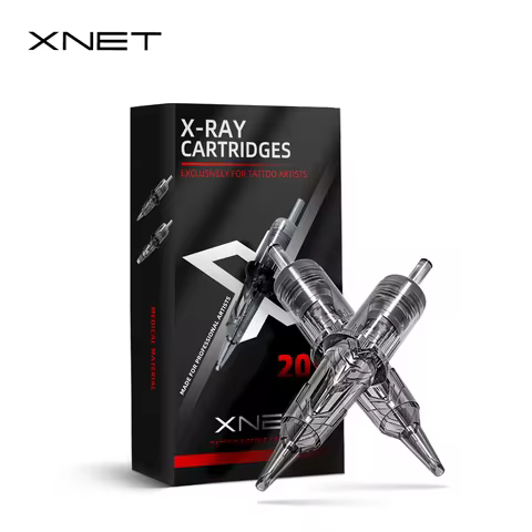 XNET X-ray 20pcs/Ink Cartridge Tattoo Needle RL/RM/RS/M1 Round Bushing Disposable Safety Tattoo Need