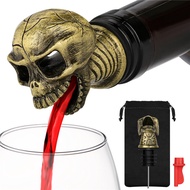 Gothic 2-In-1 Skull Metal Wine Bottle Pourer with Stopper Party Club Champagne Saver