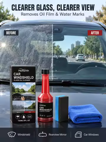 Car Glass Oil Film Remover – Windshield & Window Cleaner, Removes Water Marks & Acid Rain, Auto Deta