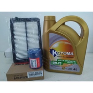 HONDA CRV TOA 2.0 2013y - 2018y AIR FILTER + OIL FILTER + KOYOMA 0W20 FULLY SYNTHETIC ENGINE OIL