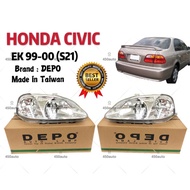 S21000-99 DEPO CIVIC EK EK99 HEAD LAMP CHROME / S21 LAMPU STANDARD DEPO TAIWAN EK9 99 EJ B16A B16 B1