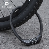 WEST BIKING 5 Digit Password Cable Bike Lock Lightweight Portable Bicycle Lock Security Anti Theft L