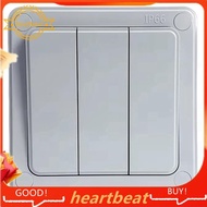 IP66 Waterproof Push Button Power Switch 2 Way Outdoor Wall Light Switch 1/3 Gang 16A Dust-Proof for