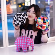 Rytanda Comfortable Stuffed Checkered Elephant Emma Plush Soft Toys for Girlfriend Filled Fox Birthd
