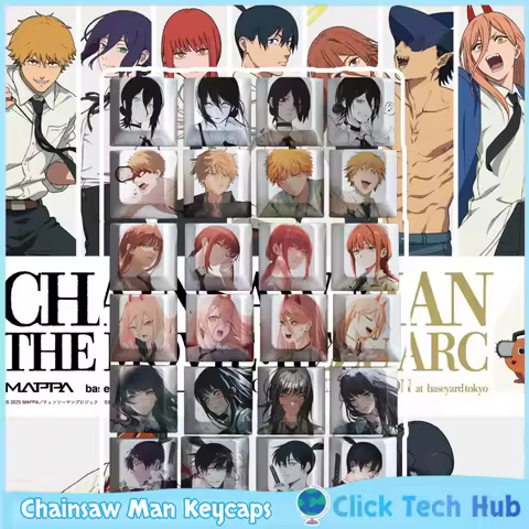 Chainsaw Man Keycaps 4pcs Pbt Material Oem Reze Aki Anime Themed Personalized Anime Keycaps For Mech