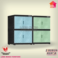 LEMARI PAKAIAN PLASTIK FULL KUNCI 2 SUSUN LEMARI TABITHA PENGUNCIAN TABITHA 2 SUSUN LEMARI PAKAIAN L