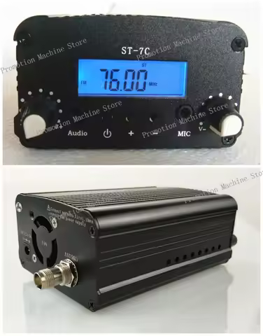 1W/7W 12V 3A ST-7C 76-108MHZ Stereo PLL FM Transmitter Broadcast Radio Station