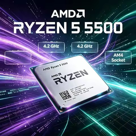 AMD R5 5500 CPU Ryzen 5 5500 6-Core 12-Thread Processor 3.6 GHz 7NM L3=16M Socket AM4 100-000000457