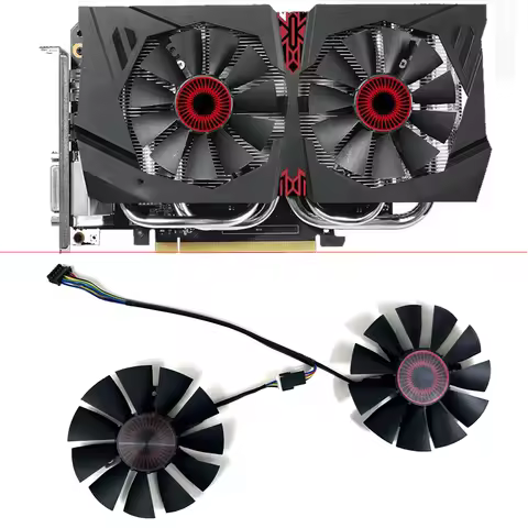75mm T128010SH 4pin FD7010H12S Video Card Fan Replace For ASUS STRIX GTX 750 Ti 950 1060 1050 R9 370