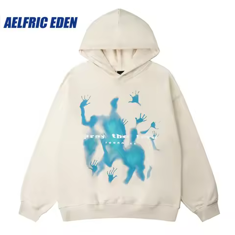 Aelfric Eden Useless Prayers Graphic Hoodie Sweatshirt Streetwear Pullover Autumn Harajuku Cotton Ho