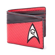 Star Trek double folding wallet short style with label color blue and yellow and red wallet for youn