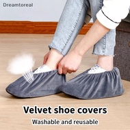 [DMT] 1 Pairs Thien Plush Shoe Covers Reusable Anti-slip Soles Durable Wear-resistant Foot Covers Fo