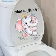 SEPTEMBER Sea Animal Toilet Sticker, Washable Please Flush Toilet Sign Sticker, Cartoon Cute Removab