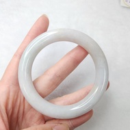 Yipinxuan~Natural Burmese Jade A Product-B1538-Fine Waxy Light Spring Color Round Bone Bracelet Widt