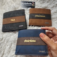 Tempah Nama Wallet Lelaki Hadiah Custom Man Wallet Dompet Lelaki Ayah Abang Tunang Wallet for Men Wa