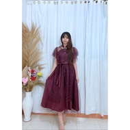 Realpict Hyuna Dress ML XL/ Christmas party Dress Midi Dress / Wedding Dress Tile Dress Church Dress