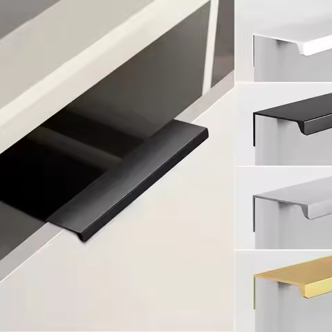 80MM-400MM Non-punch Furniture Handle Gold White Black Grey Cabinet Handles Hidden Handles for Cabin