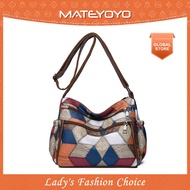 MATEYOYO Womens Bag Shoulder Bag Cross-body Messenger Bohemian Style Splicing Contrast Design Multi 