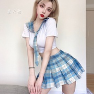 Seksi baju dalam erotik Jepun kotak-kotak tidak bersalah pakaian pelajar jk seragam rok lipit sut pe