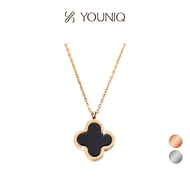 YOUNIQCECICloverBlossom18KRosegoldTitaniumNecklacewith&Side 8EMX