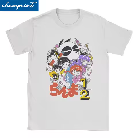 Japanese Comedy Anime T-Shirt Men Women Ranma 1/2 Funny 100% Cotton Tees Crewneck Short Sleeve T Shi