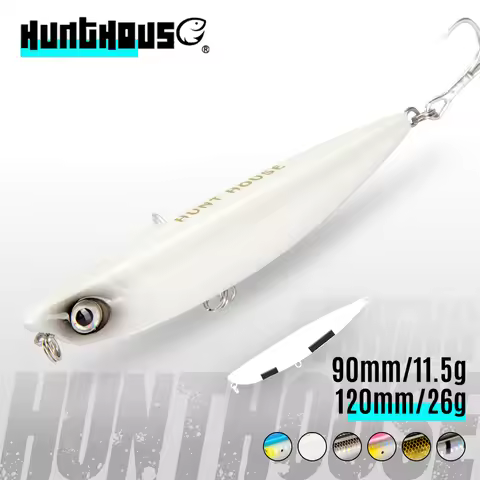 Hunthouse Bullet Dog D02 Sparrow Pencil Surface Fishing Lure Topwater Stickbaits 90/120mm 11.5/26g T