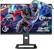 TITAN ARMY 24.5 Inch 240Hz 1440p Gaming Monitor, QHD 2560 x 1440p Fast IPS Panel 1ms GTG Response Ti