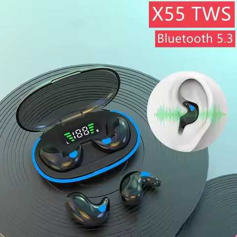 X55 TWS Mini Earpods BT5.3 Wireless Earphone IPX5 Headphones Noise Reduction Sport Bluetooth Earbuds