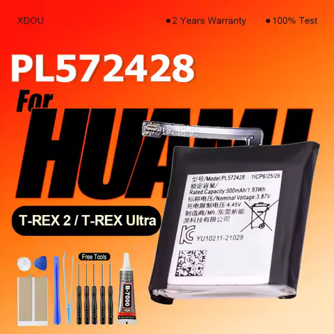 500mAh New PL572428 Battery For Huami T-REX 2 / T-REX Ultra Watch Bateria + Free Tools
