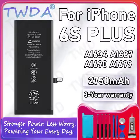 616-00042 Large capacity 2750mAh Battery For iPhone 6S PLUS/A1634/A1687/A1690/A1699 Batteries New Hi