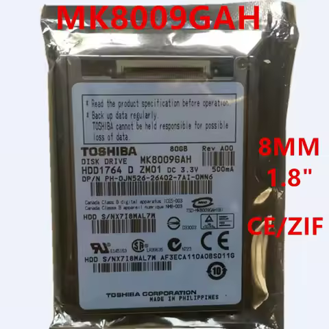 Original New HDD For Toshiba D420 D430 80GB CE/ZIF 1.8" 2MB 4200RPM 8MM For Notebook HDD MK8009GAH