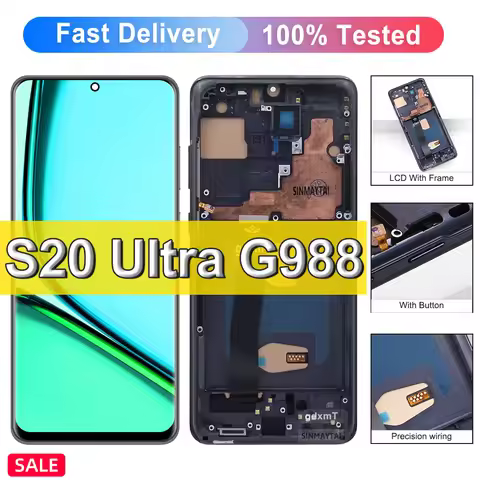 TFT S20 Ultra Screen, for Samsung Galaxy S20 Ultra 5G LCD Display G988 Digital Touch Screen Replacem