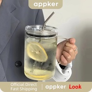 33.8oz/1L Transparent Large Capacity Glass Cup With Lid And Straw, 1/2 Pcs High Borosilicate Glass C