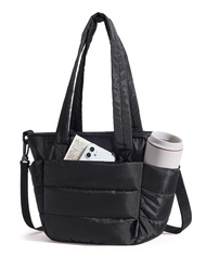 Free shipping BAGSMART Lunch Bag Small Insulated Tote with Lunch Compartment Quilted Lightweight Puf