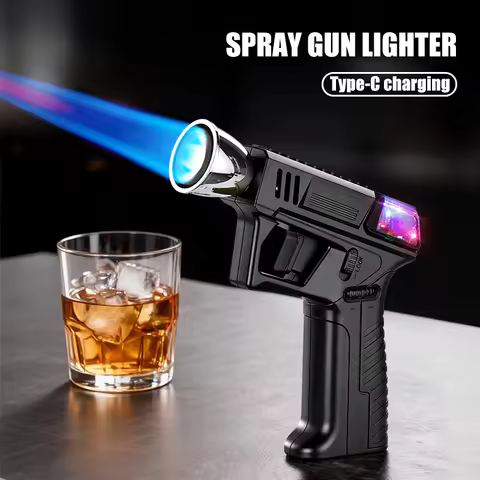Spray Gun Blue Flame Lighter Adjustable Flame Size Safety Lock Design Sustainable Ignition