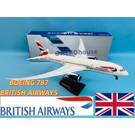 British Airways Boeing 787 Aircraft Model 43cm Kapal Terbang 飞机模型 Display Collectible Gift