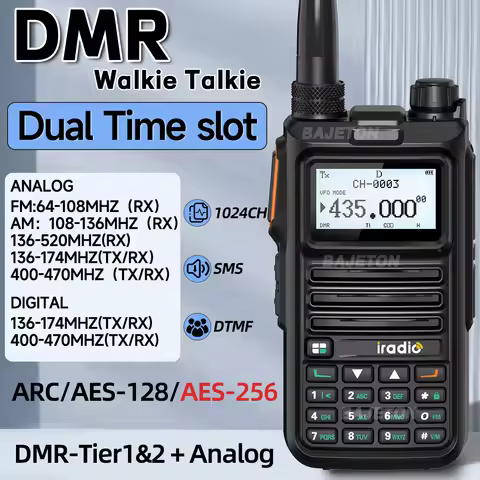 Iradio DM-UV4R DMR Digital Analog Walkie Talkie AES-256 Encryption SMS Dual Mode Dual Time Slot NOAA