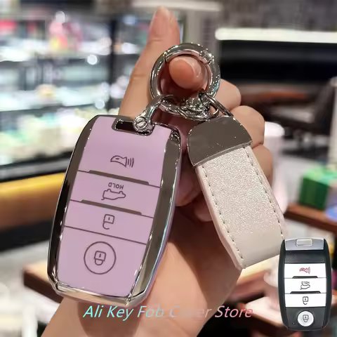 Key Fob Cover for Kia Forte Koup Niro Optima Rio Sorento Soul Sportage Keychain Lanyard