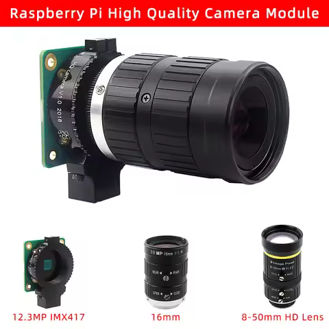 Raspberry Pi 4 High Quality Camera Module with Industrial-grade HD Zoom Telephoto 8-50mm Lens / 16mm