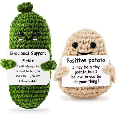 Whimsical Crochet Figures Unique Handmade Amigurumi Plush Toys with Positive Potato & Emotional Supp
