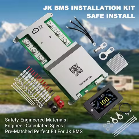 JK Smart BMS Active Balance 8S 300A 24V with LCD Display V19 LiFePO4 Li-ion Solar Energy Storage RV 